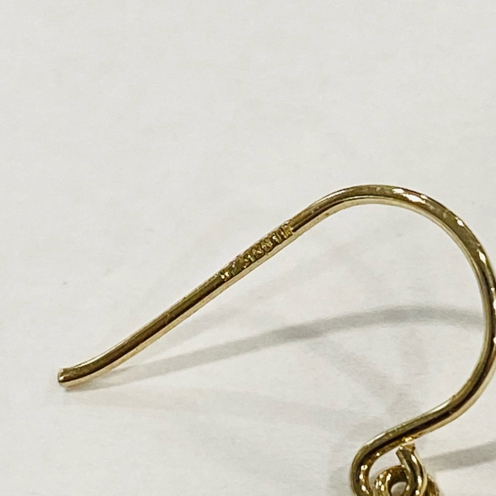 14k Yellow Gold Solid Silver Celtic Dangle Earrin… - image 3